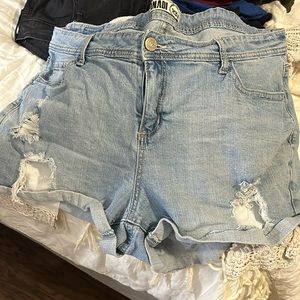 Distressed Jean shorts